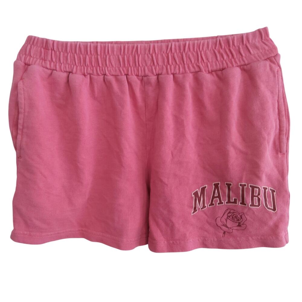 $Barbiecore Malibu pink shorts. Cotton blend varsity vacay travel Beachy Womens